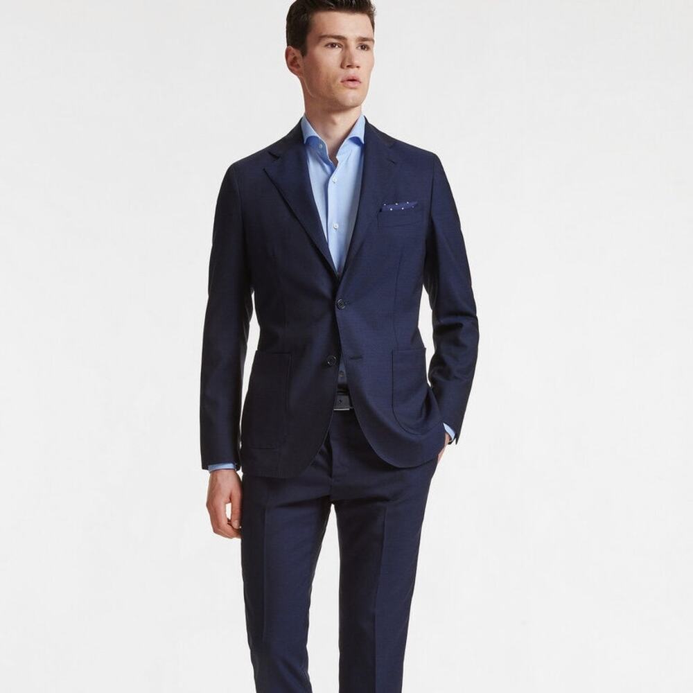 J.Hilburn Vitale Barberis Canonico Italian Fabric Navy Sport Coat Blazer Est 42R